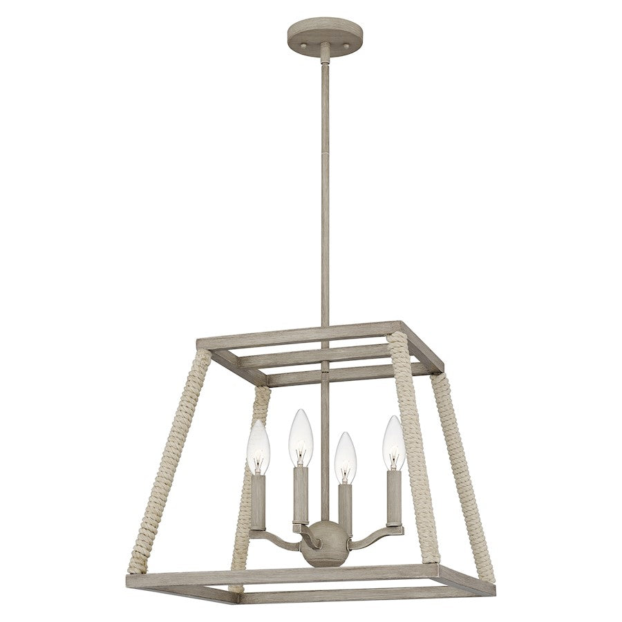Rosalind 4 Light Pendant, Grey Washed Oak