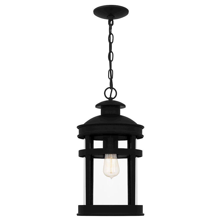 Scout 1 Light 18" Outdoor Lantern, Matte Black/Clear