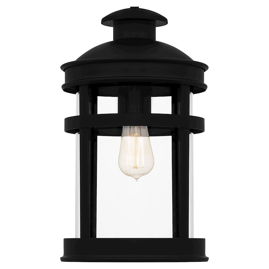 Scout 1 Light 18" Outdoor Lantern, Matte Black/Clear