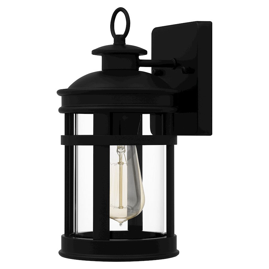 Scout 1 Light Outdoor Lantern, Matte Black/Clear