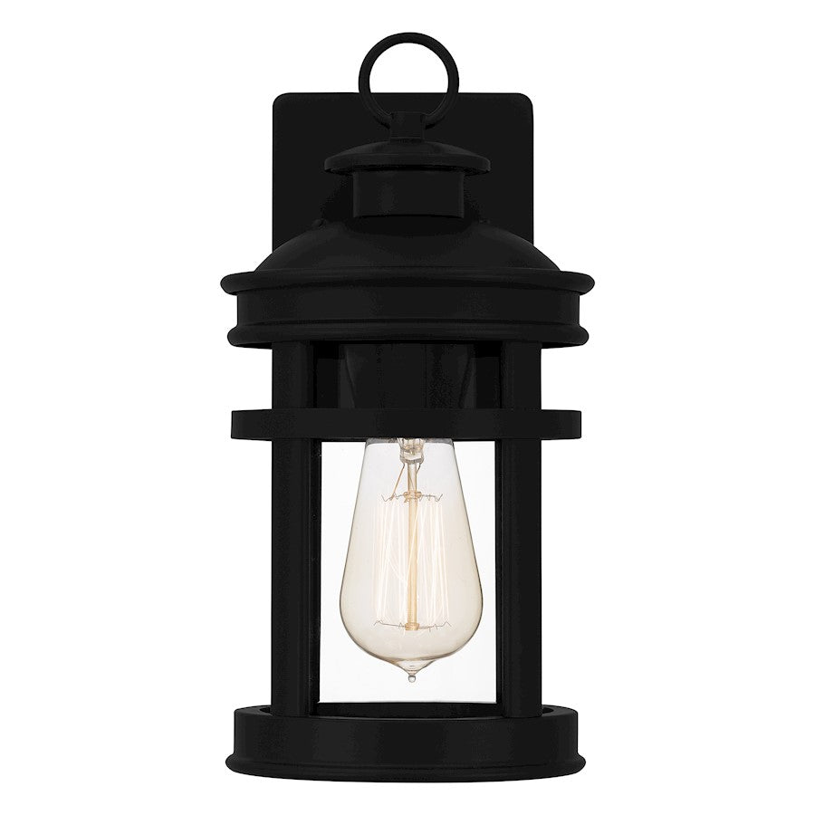 Scout 1 Light Outdoor Lantern, Matte Black/Clear