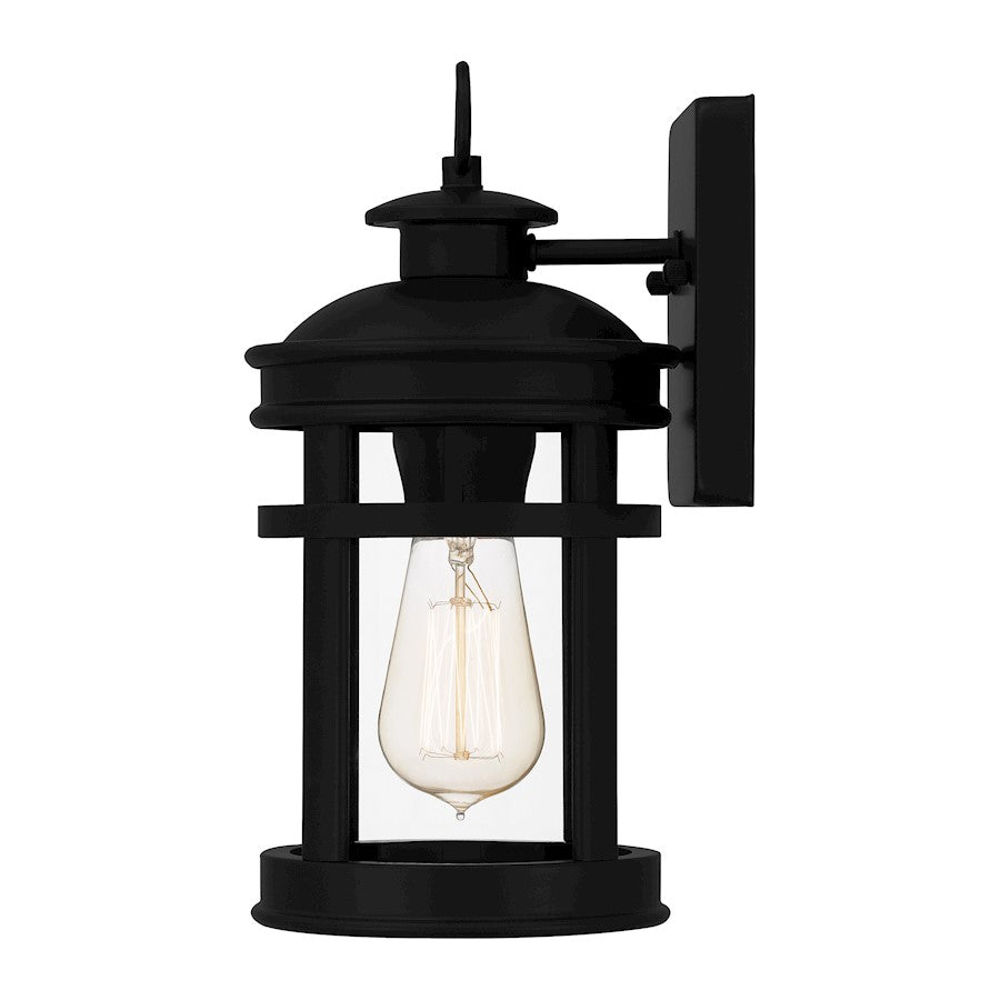 Scout 1 Light Outdoor Lantern, Matte Black/Clear