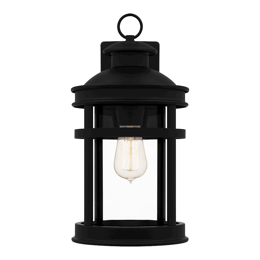 Scout 1 Light Outdoor Lantern, Matte Black/Clear