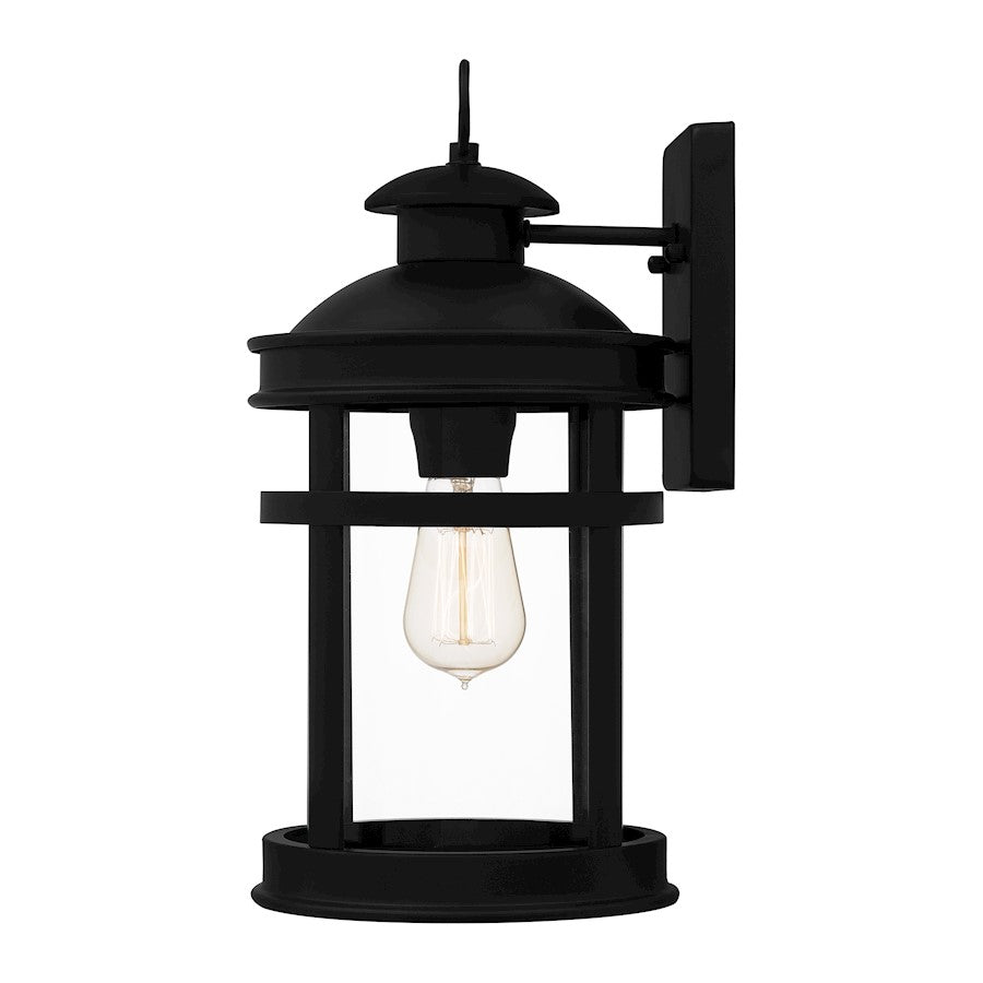 Scout 1 Light Outdoor Lantern, Matte Black/Clear