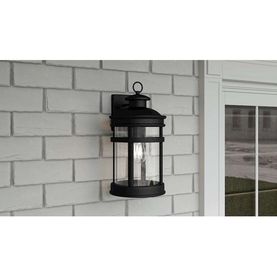 Scout 1 Light Outdoor Lantern, Matte Black/Clear