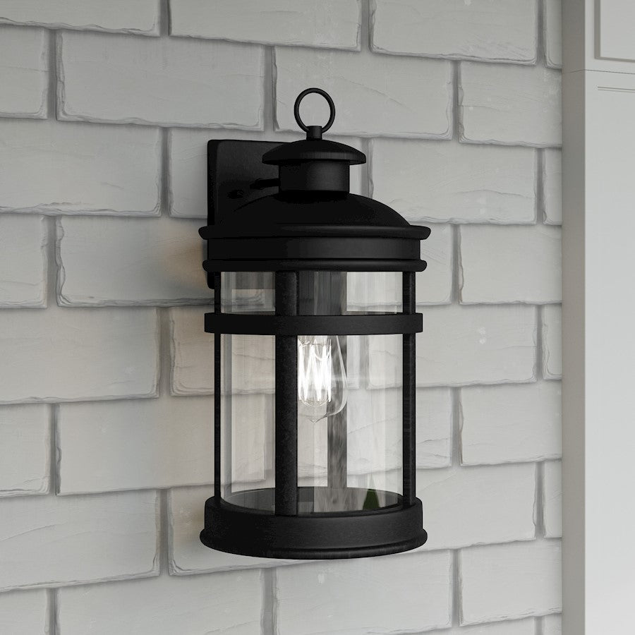 Scout 1 Light Outdoor Lantern, Matte Black/Clear
