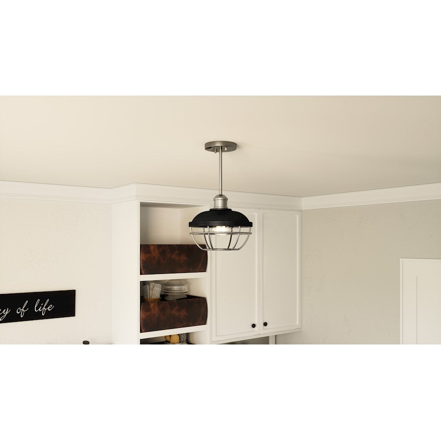 Sandpiper 1 Light Semi-Flush , Antique Polished Nickel/Metal