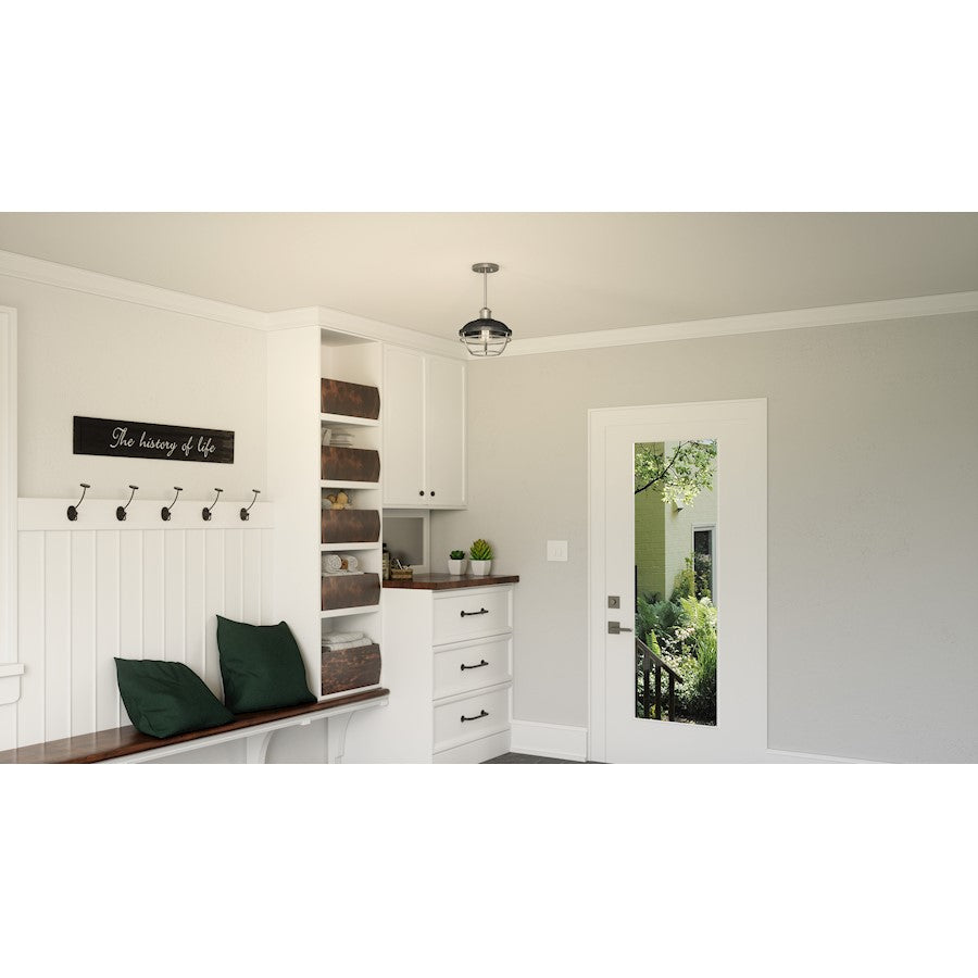 Sandpiper 1 Light Semi-Flush , Antique Polished Nickel/Metal