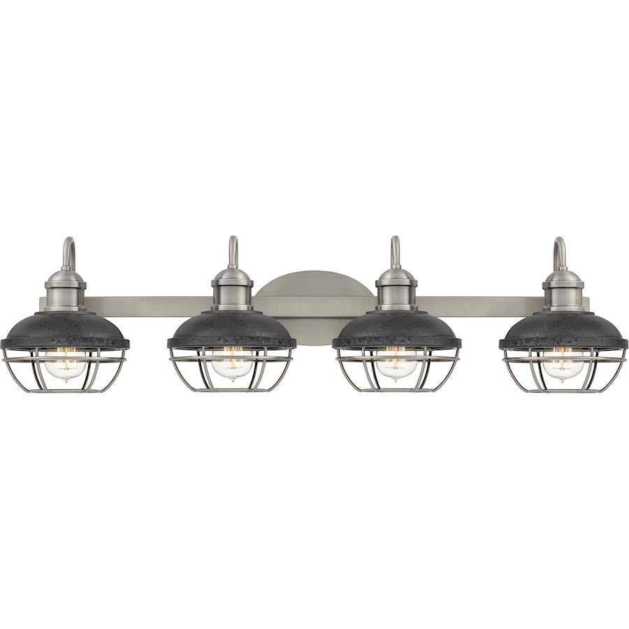 Quoizel Sandpiper 4 Light Bath, AP Nickel/Distress Iron Shade - SPP8634AP