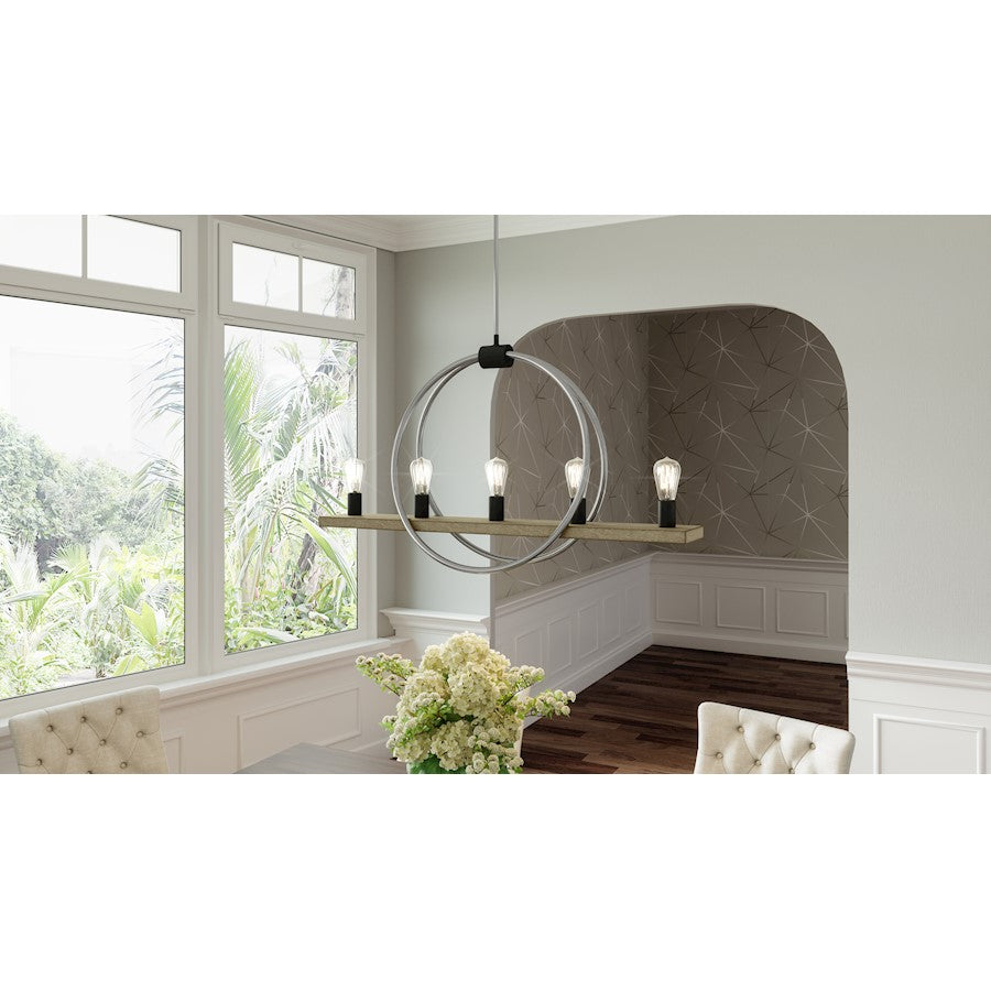 Sterling 5 Light Chandelier Light, Brushed Nickel