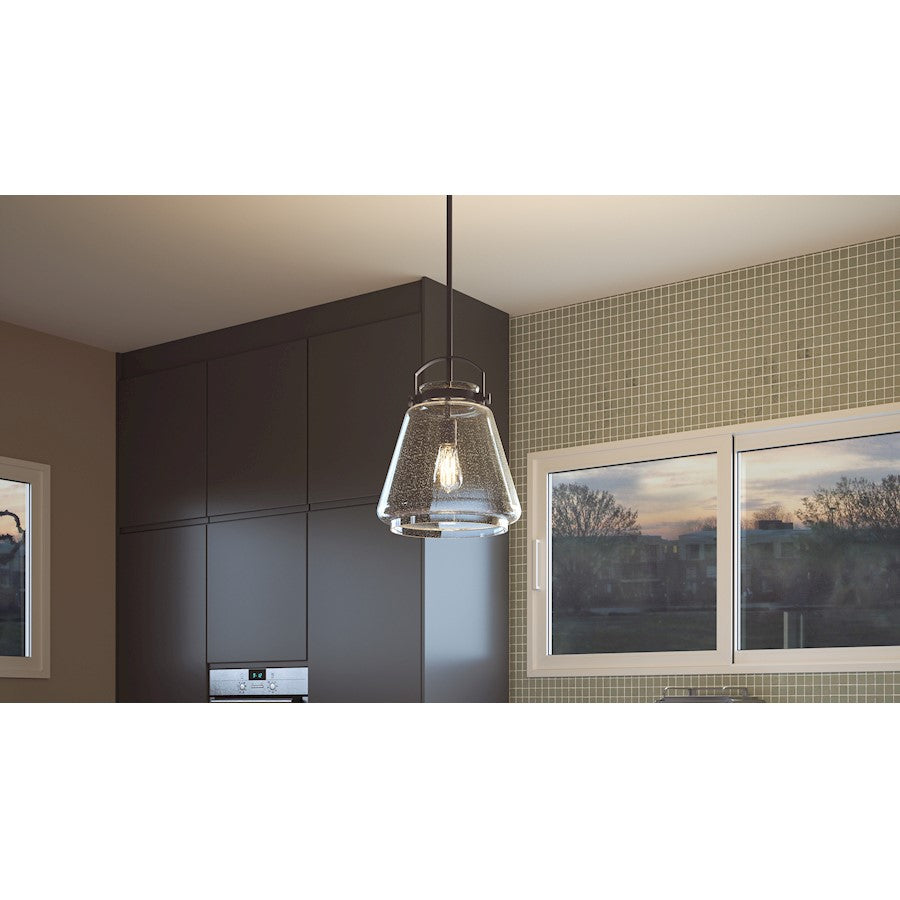 Stella 1 Light Mini Pendant, Clear Seeded