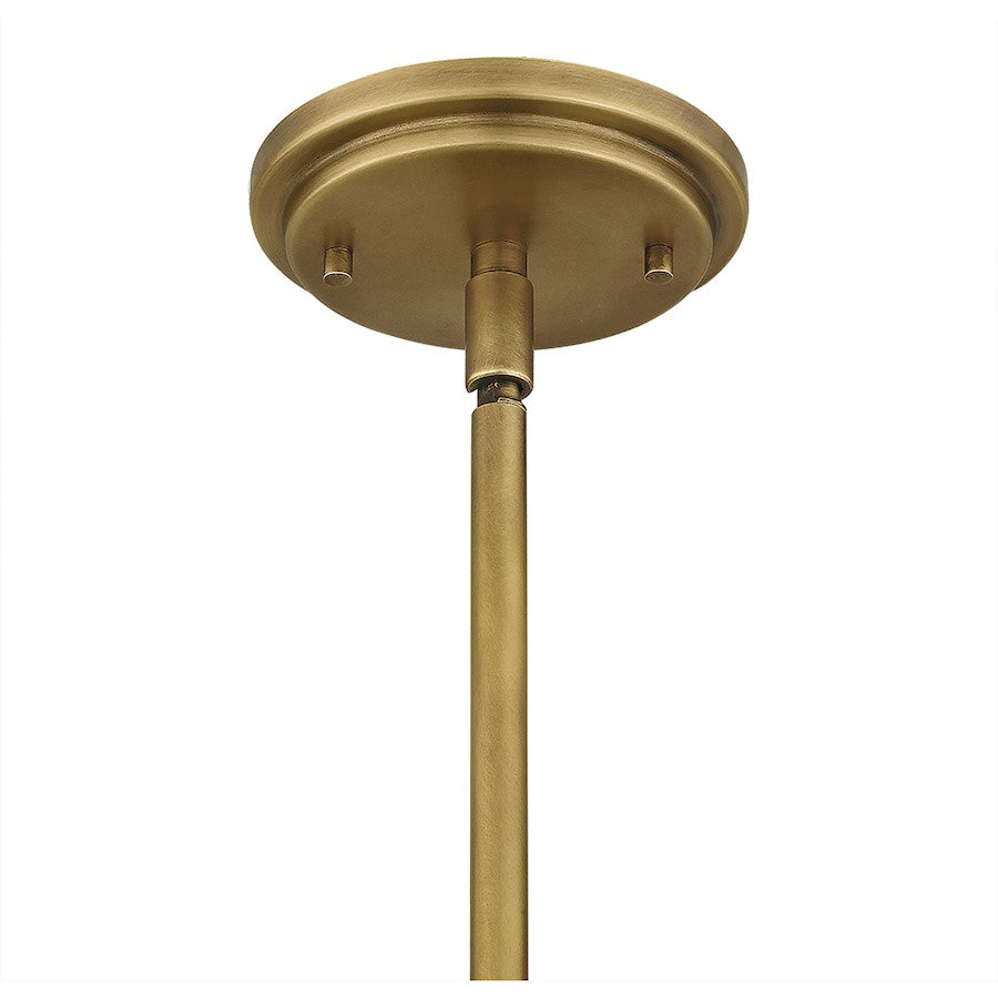 Sunburst 3 Light Pendant, Weathered Brass/Clear Seeded