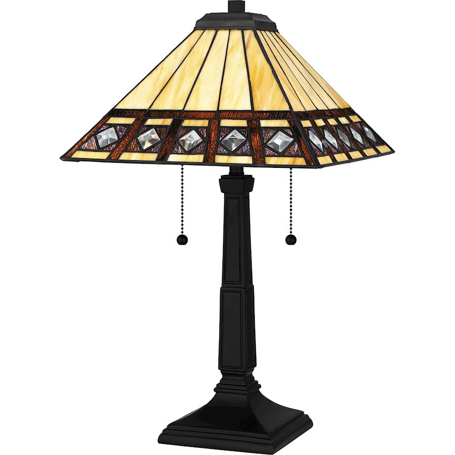 Chardonnay 2 Light 23" Table Lamp, Black/Multicolor Art