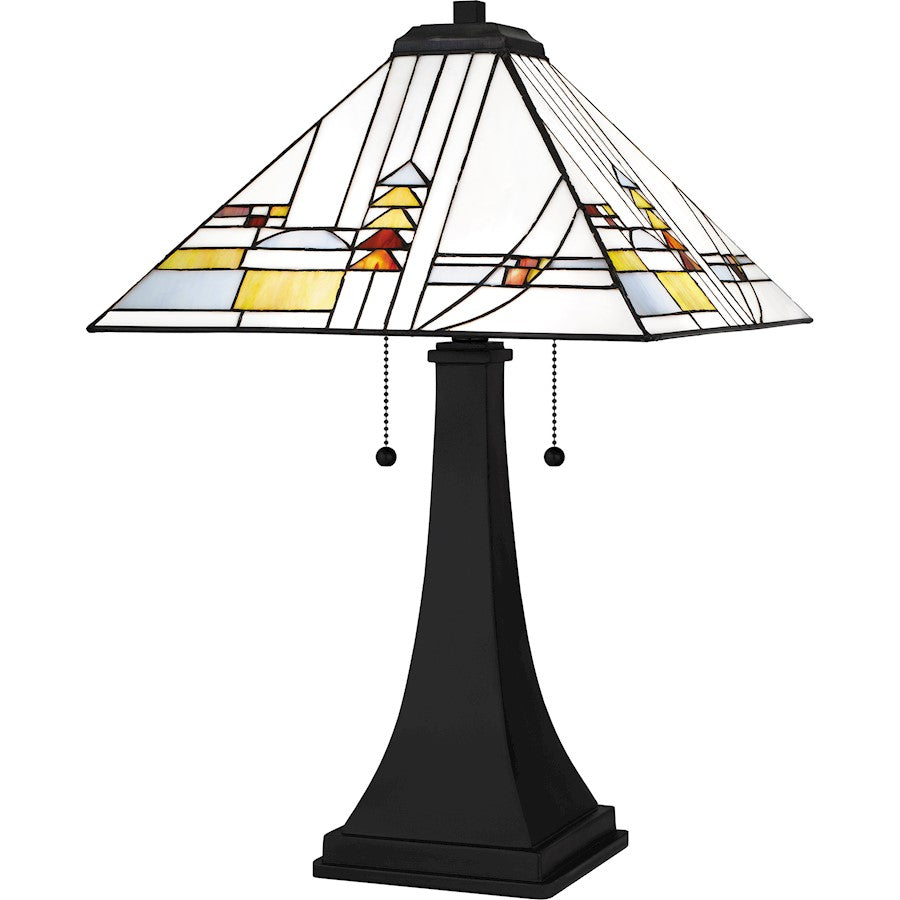Winchester 2 Light 16" Table Lamp, Black/Multicolor Art