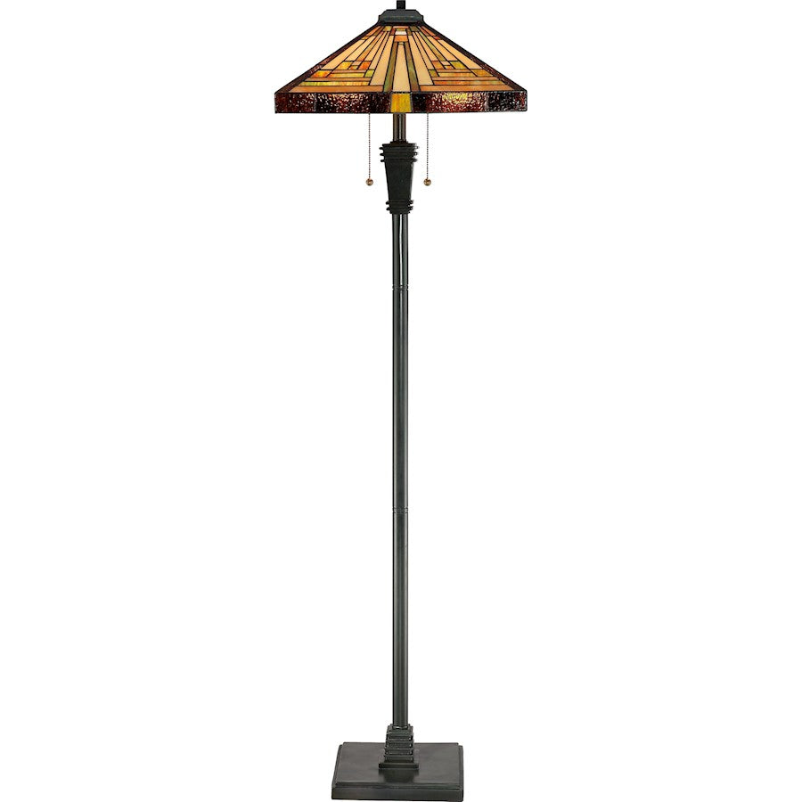 2 Light Stephen Tiffany Floor Lamp, Vintage Bronze
