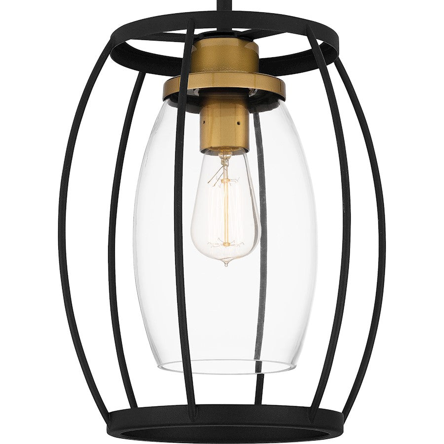 Thyme 1 Light Mini Pendant, Earth Black/Clear