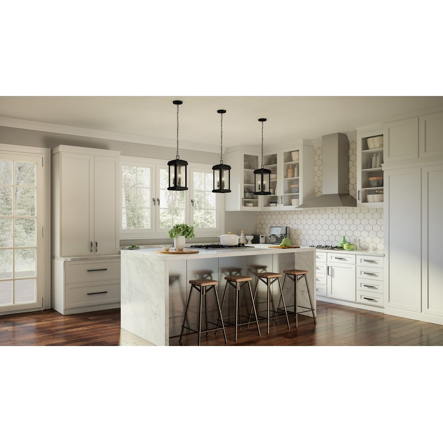 Trumbull 3 Light Mini Pendant, Mystic Black/Clear Seeded