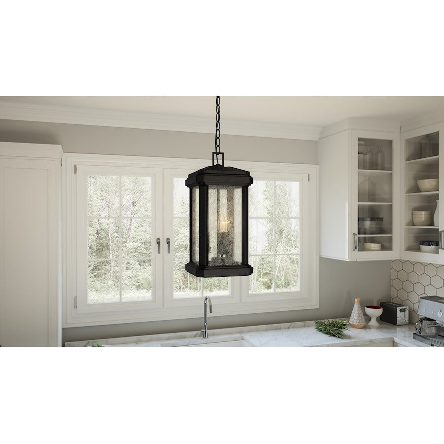 Trumbull 3 Light Mini Pendant, Mystic Black/Clear Seeded