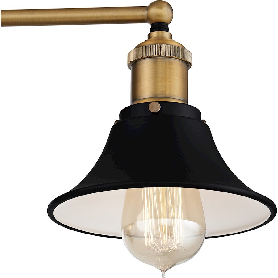 Trafalgar 3 Light Bath Vanity, Matte Black/Metal