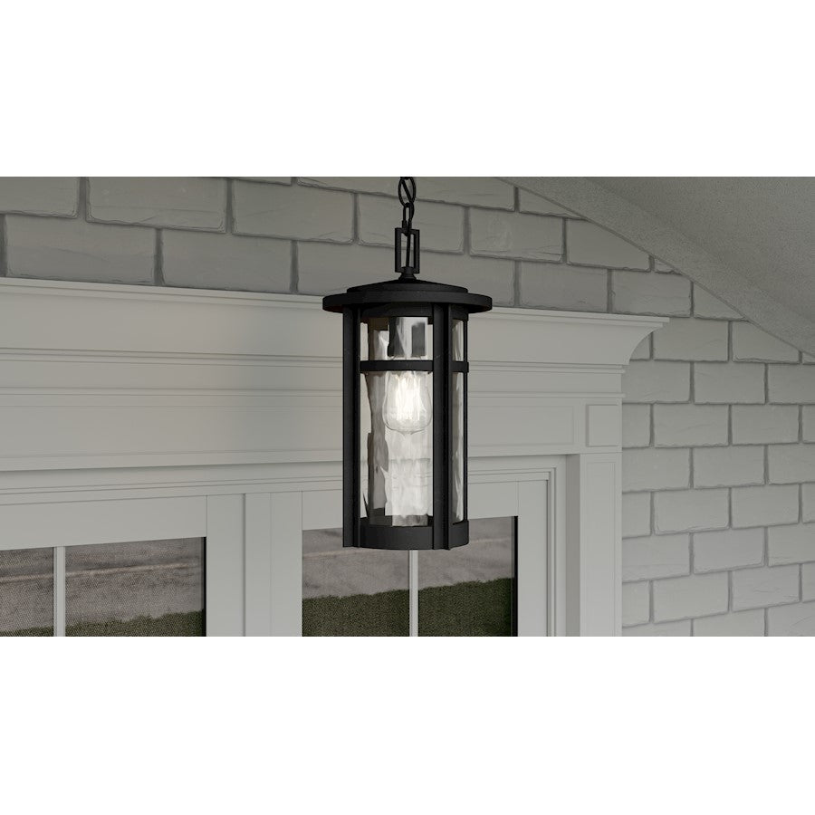 Uma 1 Light Outdoor Hanging Lantern, Matte Black