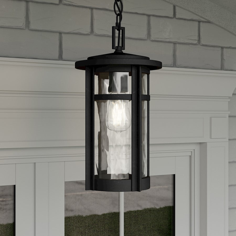 Uma 1 Light Outdoor Hanging Lantern, Matte Black
