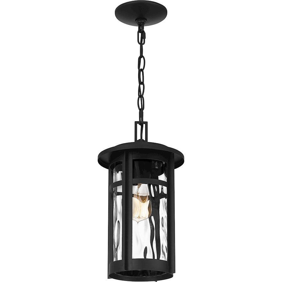 Uma 1 Light Outdoor Hanging Lantern, Matte Black