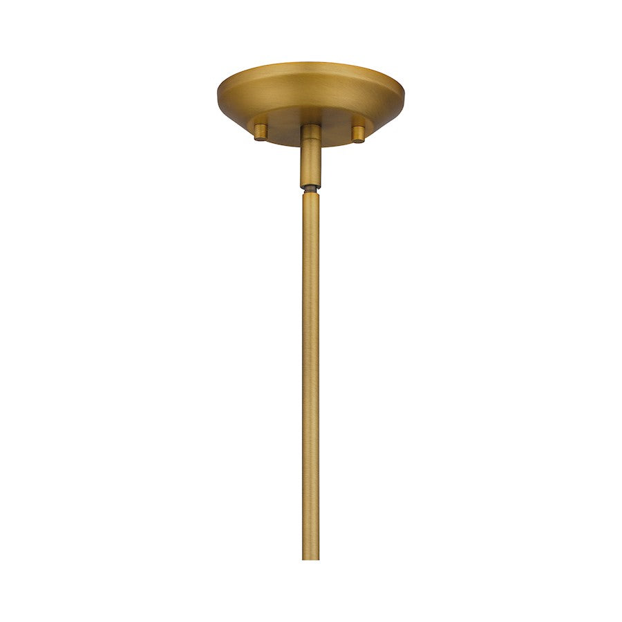 Valens 6 Light Chandelier, Aged Brass/Clear Reeded
