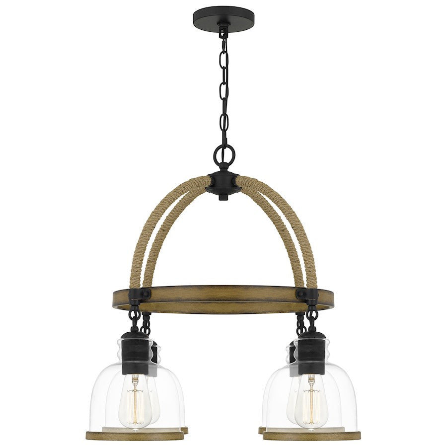 Wagner 4 Light Chandelier, Matte Black