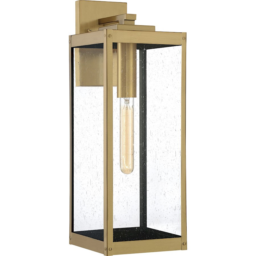 Westover 1 Light Outdoor Wall Lantern, Antique Brass