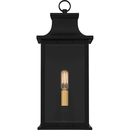 Abernathy 1Lt Outdoor Lantern, Black/Clear Tempered Glass