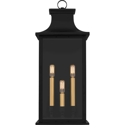 Abernathy 3 Light Outdoor Lantern, Matte Black/Glass