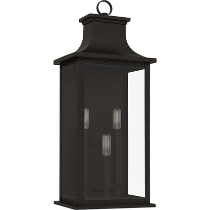 Abernathy 3 Light Outdoor Lantern, Old Bronze/Glass