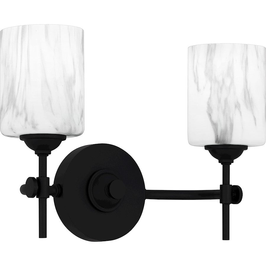 Aria 2 Light Bath Light, Matte Black/Marble Glass