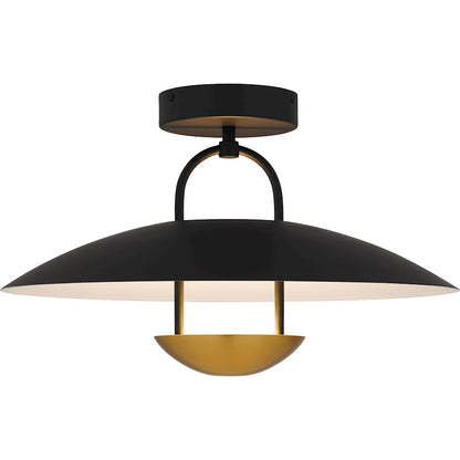 Quoizel Bingham Light Semi-Flush Mount, Matte Black/Metal - BIN1718MBK