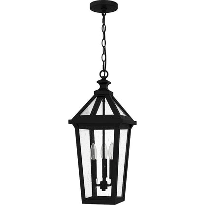 Boulevard 3 Light 23" Outdoor Lantern, Black/Clear Seedy