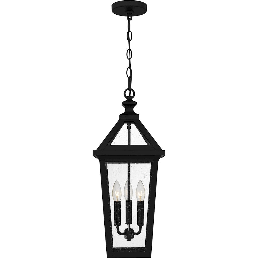 Boulevard 3 Light 23" Outdoor Lantern, Black/Clear Seedy