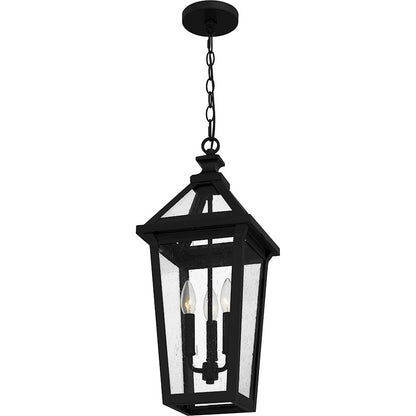 Boulevard 3 Light 23" Outdoor Lantern, Black/Clear Seedy