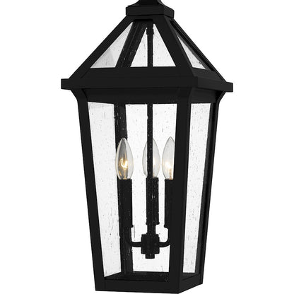 Boulevard 3 Light 23" Outdoor Lantern, Black/Clear Seedy