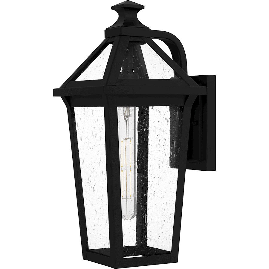 Quoizel Boulevard 1 Light 18" Outdoor Lantern, Black/Clear Seedy - BLV8408MBK