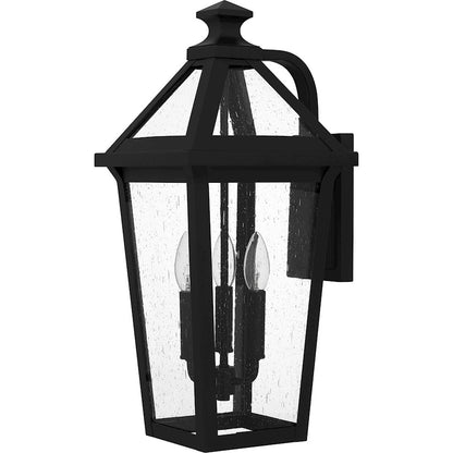 Boulevard 3 Light 21" Outdoor Lantern, Black/Clear Seedy