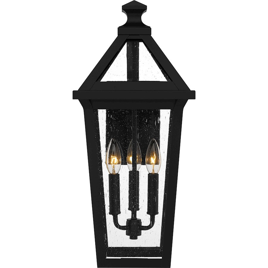 Boulevard 3 Light 21" Outdoor Lantern, Black/Clear Seedy