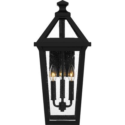 Boulevard 3 Light 21" Outdoor Lantern, Black/Clear Seedy