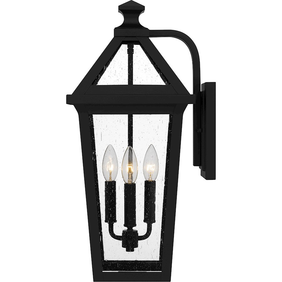 Boulevard 3 Light 21" Outdoor Lantern, Black/Clear Seedy