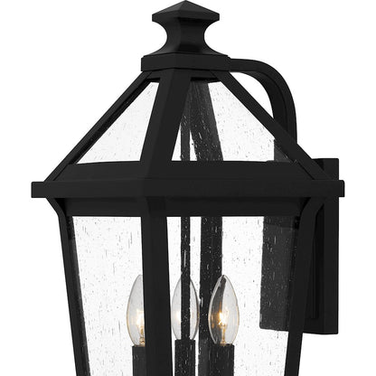 Boulevard 3 Light 21" Outdoor Lantern, Black/Clear Seedy