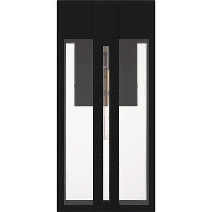 Boswell 1Lt 16" Outdoor Lantern, Black/Clear/Clear Tempered