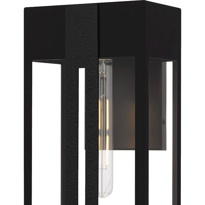 Boswell 1Lt 16" Outdoor Lantern, Black/Clear/Clear Tempered