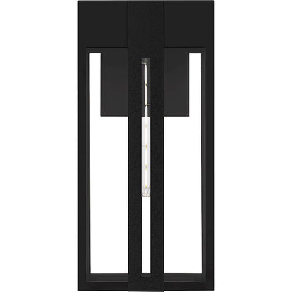 Boswell 1Lt 20" Outdoor Lantern, Black/Clear/Clear Tempered
