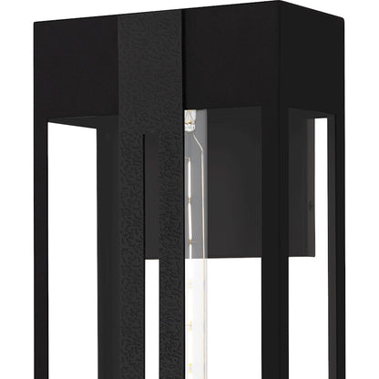 Boswell 1Lt 20" Outdoor Lantern, Black/Clear/Clear Tempered