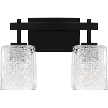Brenthouse 2Lt Bath Light, Black/Clear/Sand Spray Inside