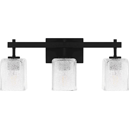 Brenthouse 3Lt Bath Light, Black/Clear/Sand Spray Inside